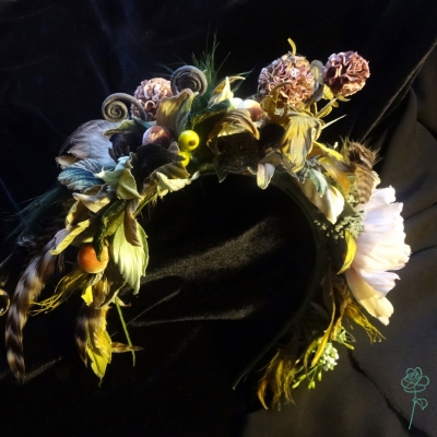 ободок Фиона, цветы из шелка, цветы из ткани. цветы из шелка ручной работы. шелковая флористика